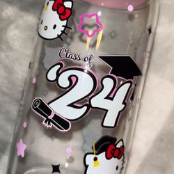 Hello Kitty Graduation Glass Cup 