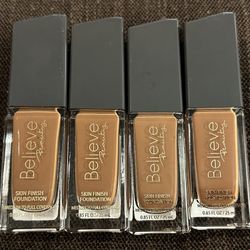 Believe Beauty Skin Foundations Sable Medium To Full Coverage Makeup lot of 4