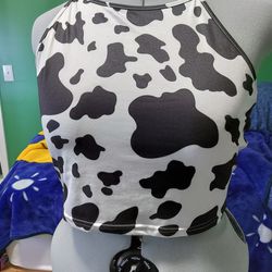 Size 20w-24w Cow Print Halter Crop Shirt