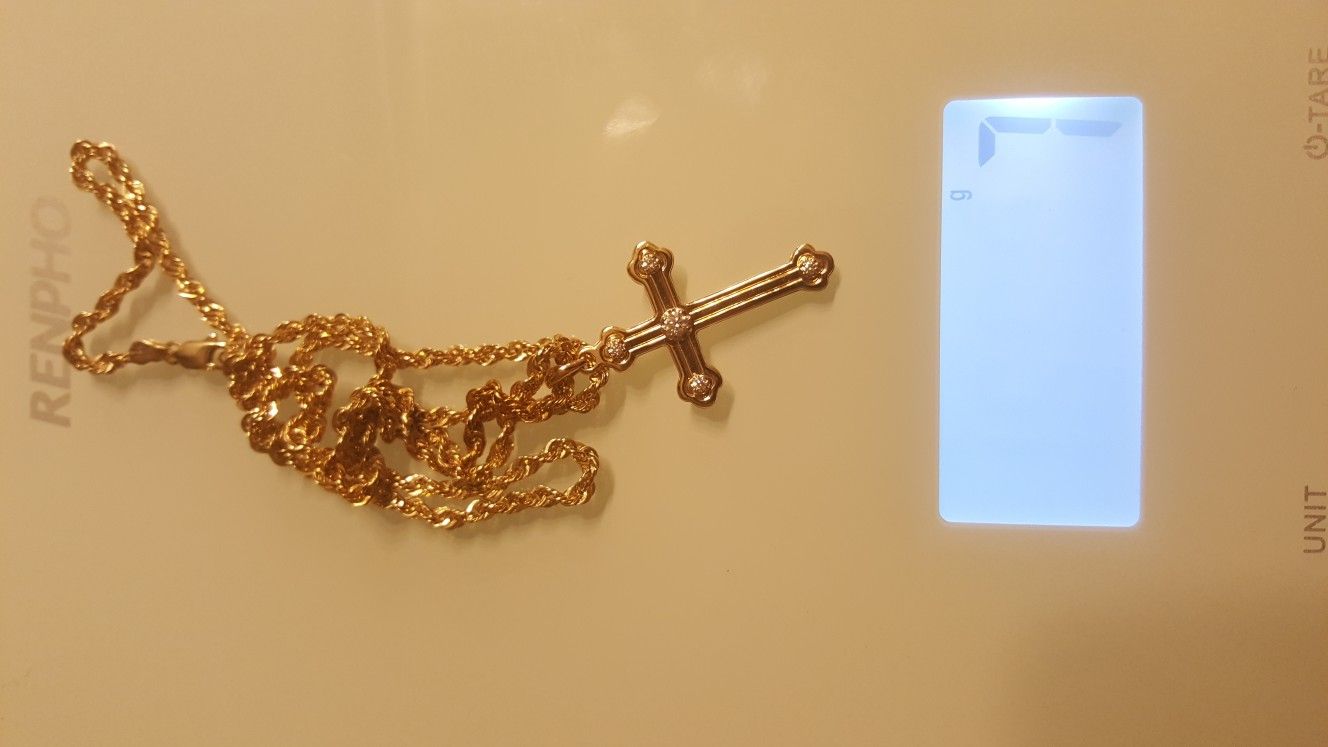 Gold Chain 14 K With pendant