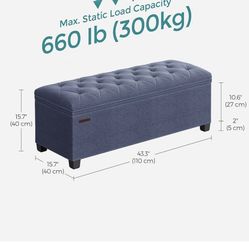 Ottoman 1 Black And 1 Blue 43” (NEW) 