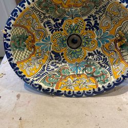 hand painted porcelain sink
