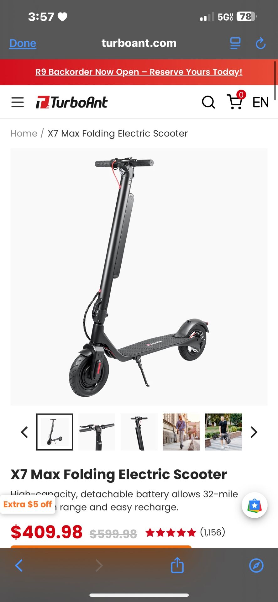 Turbo ANT X7 Max Electric Scooter