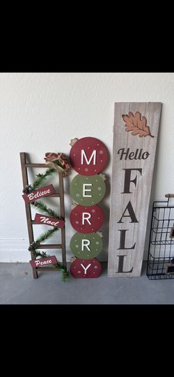 Christmas And Fall Signs 