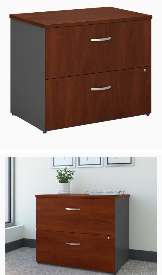 Desk L Shape And File Cabinet