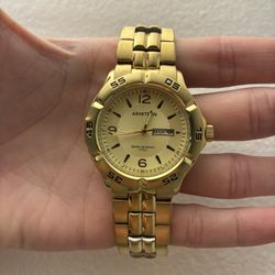 Armitron Men’s Gold-Tone And Champagne Day Date Dress Watch