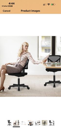 Sweetcrispy Small Office Desk Chair, Ergonomic Low-Back Mesh Rolling Work Swivel Chairs with Wheels, Armless Comfortable Seat Lumbar Support for Home,