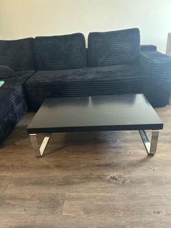 Black and silver coffee table