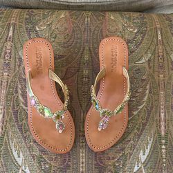 Crystal Wedge Sandals