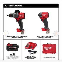 Brand New Milwaukee M18 Fuel Brushless Drill Kit. $350