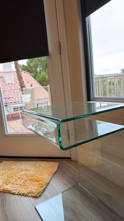Clear Bent Glass Side End Table