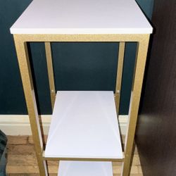 Gold & White 3-Tier Shelf