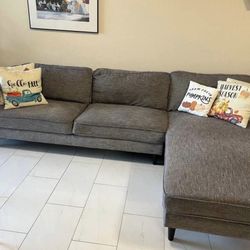 AllModern Grey 2-Piece Sectional w/ Left Arm Chaise