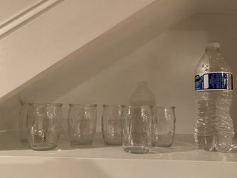 6 Glass Cups Small Vases
