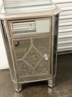 Mirror Glass Night Stand