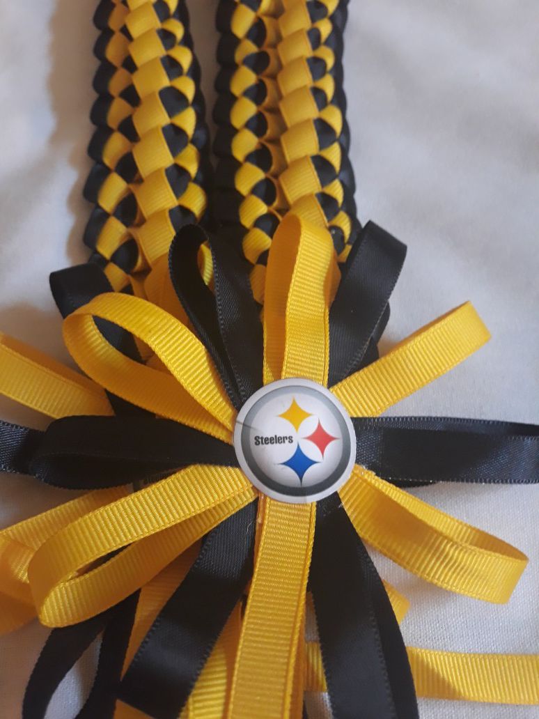 $8 NFL Steelers Single Weave Ribbon Lei