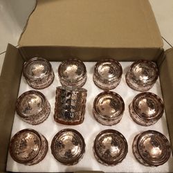  Rose Gold Votive Candle Holders Set of 12(never Used )