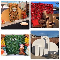 Backdrop / Flower Wall / Candy Cart / Pedestals