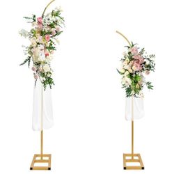 Bazen Balloon Arch Kit, Set of 2 Balloon Arch Stands with Metal Square Base, Balloon Arch Frame, Floral Half Balloon Arch Stand for Ceremony, Wedding,