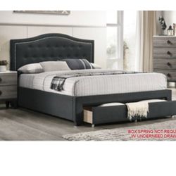 Modern Queen Size Platform Bed with Storage Drawer. Mattress Sold Separately 