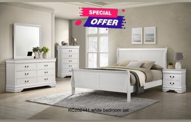 New white queen bedroom 4pc set K furniture and more 5513 8th street W suite 10 Lehigh