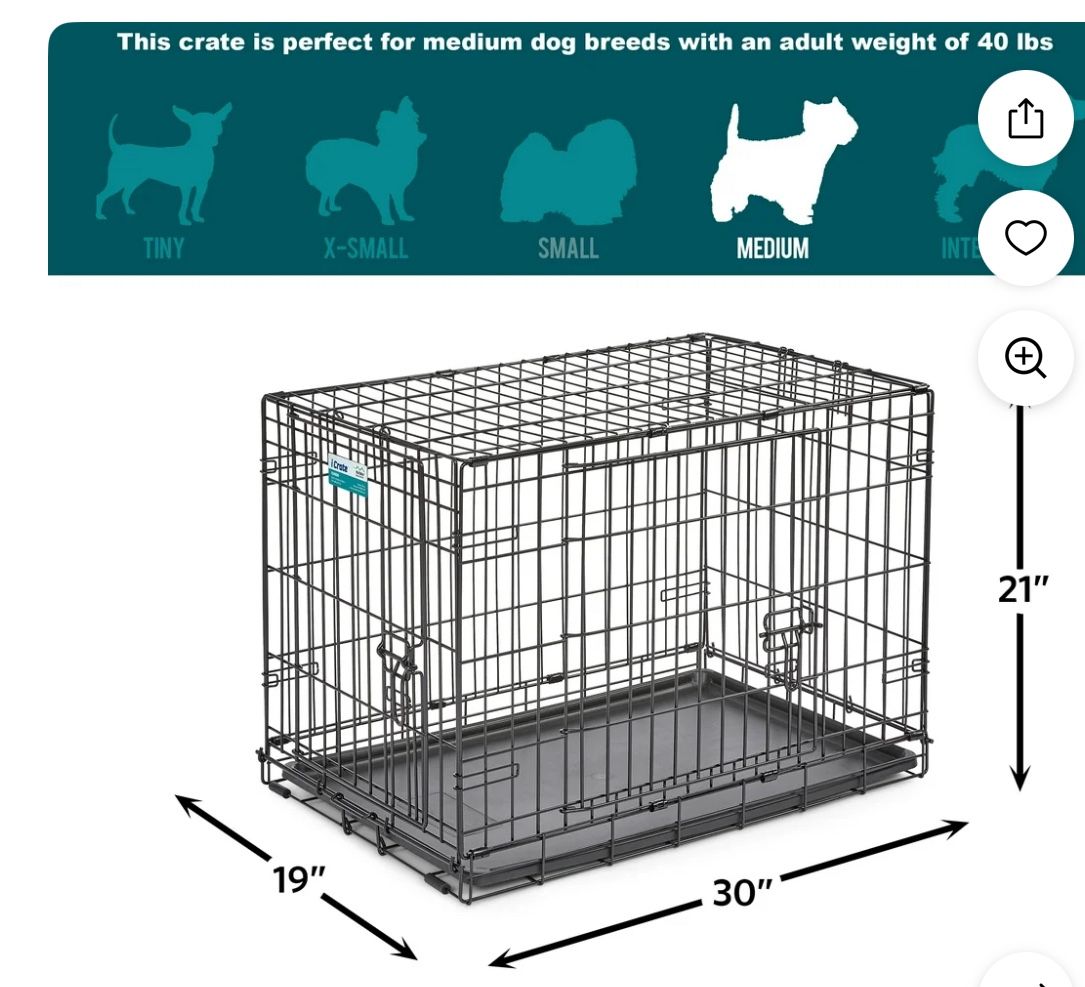 Double Door Collapsible Dog Crate