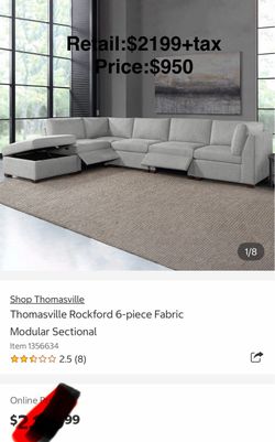 Thomasville Rockford 6-Piece Fabric Modular Sectional