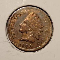 1908 indian head penny VF 