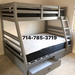 Twin/Full Bunk Bed + 2 Mattress 