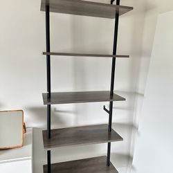 5-Tier Industrial Ladder Shelf Rustic Wall Mounted Metal Frame 