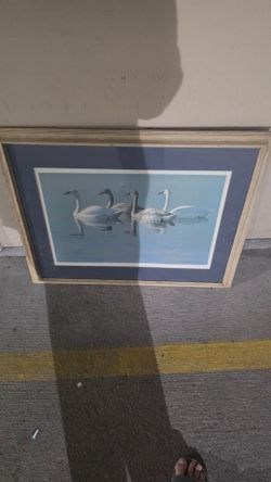 family of swans painting by gary w moss
