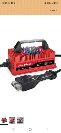 18 Amp Golf Cart Charger for 36 Volt EZGO Marathon Lead Acid Battery with Anderson SB-50 Plug
Smart Charging + Auto Trickle Charger, 5.5Lbs Lightweigh