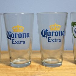 Set Of Four, Corona Extra Pint Glasses