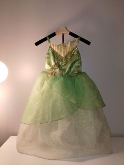 Tiana Disney Princess and the Frog Dress Costume Bippity Boutique, Size 5-6 EUC