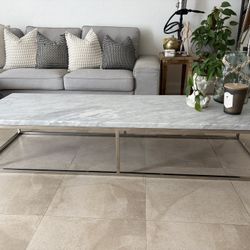 Luxury Restoration Hardware Genuine Marble Coffee Table – 72”