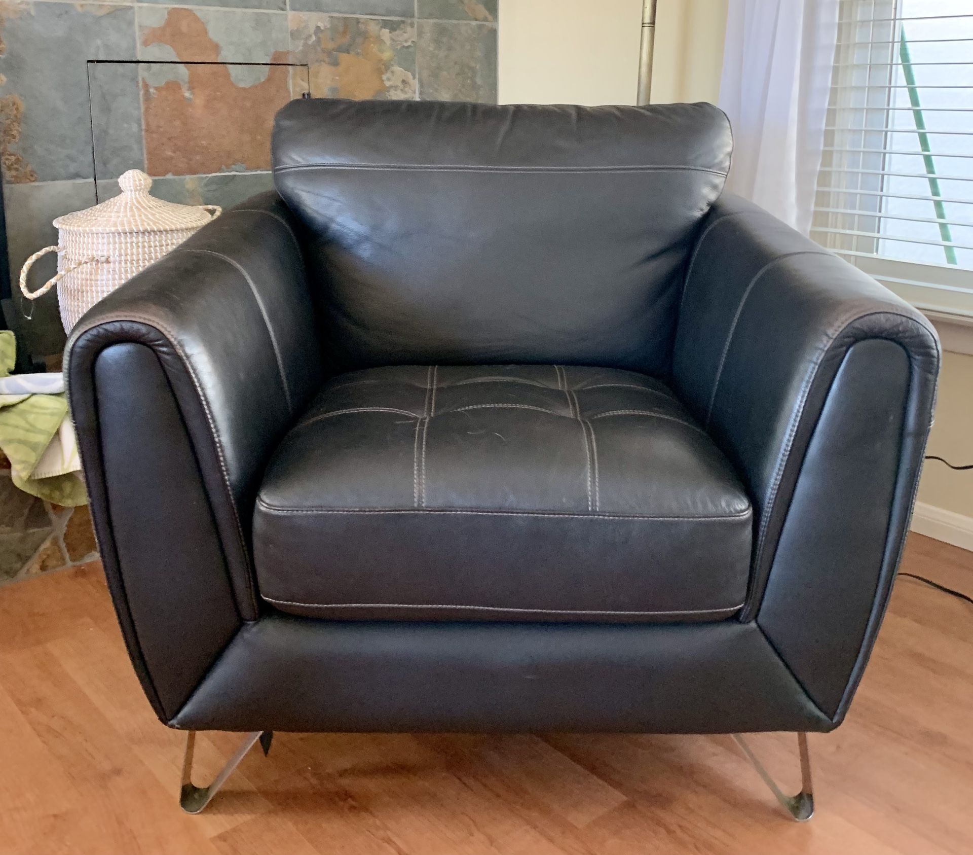 Large Faux Leather Chair