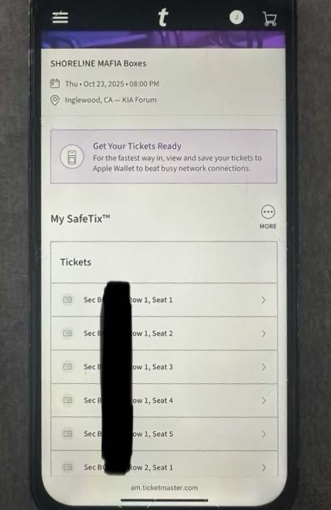 Shoreline Mafia Suite Tickets