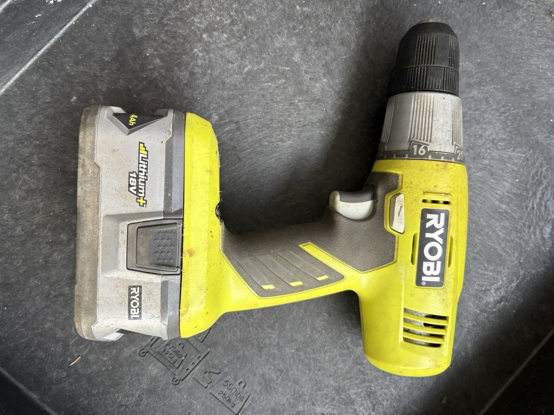 Ryobi Drill Driver With 4ah 18v Battery 