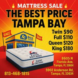 TWIN $90 FULL $110 QUEEN $120 KING $180