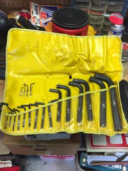 Big Allen wrench set all the sizes he will ever need complete