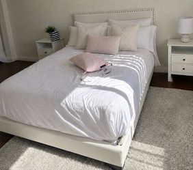 Full size Bed Frame with Mattress and Box spring