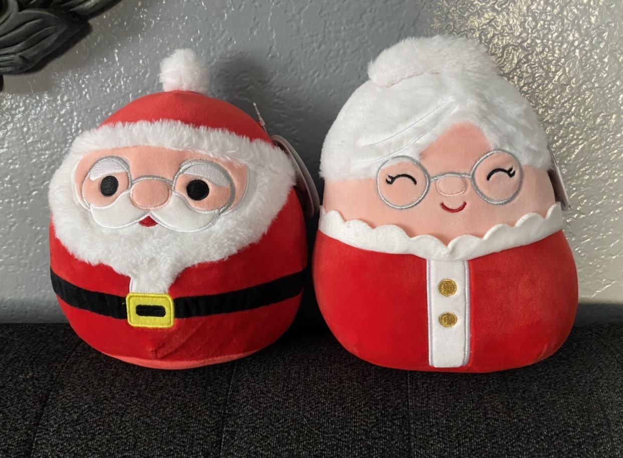 CHRISTMAS SQUISHMALLOW NICK SANTA NICOLETTE MRS. CLAUS NEW 8” SQUISHMALLOWS