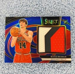 2024-25 Matas Buzelis Select Blue Prizm Jumbo 3 Color Patch Rookie 41/75