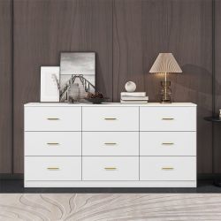 Brand New Sealed Modern White 9-Drawer Dresser for Bedroom - Ample