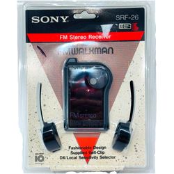 Sony WALKMAN FM Stereo Receiver SRF-26 Black 10th Anni. Vintage Radio new sealed