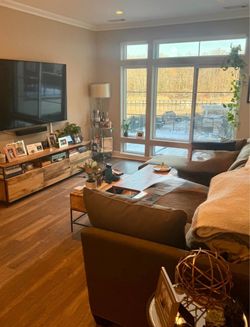 3 Piece Set - West Elm Industrial Solid Wood Living Room Set (TV Stand, Coffee Table, Console Table)– Raw Mango