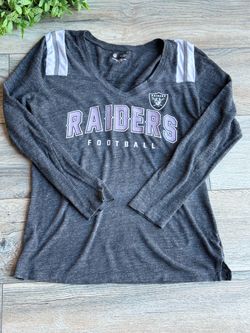 NFL Team Apparel Las Vegas Raiders Long Sleeve V-Neck Shirt Size Medium