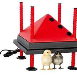 RentACoop 10x10” Adjustable Heating Plate with Bonus Foldable Anti-Roost Cone for up to 15 Chicks | Chick Brooder Heat Plate – Energy-Efficient 15-Wat