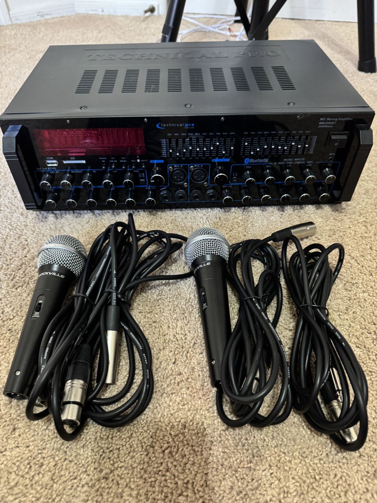 Rockville Karaoke Mixer/Amplifier + Microphones