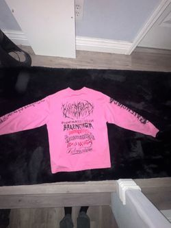 Pink balenciaga graphic long sleeve